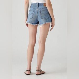 Levi's Women's Light Blue Frayed Denim Shorts